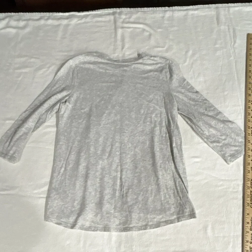 True Craft Girl’s XL Gray Knit 3/4 Sleeve Crew Neck Heart Graphic T-Shirt